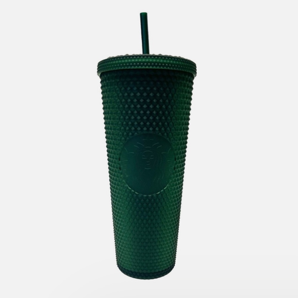Starbucks Matte Dark Green Studded Soft Touch Cold Cup Tumbler